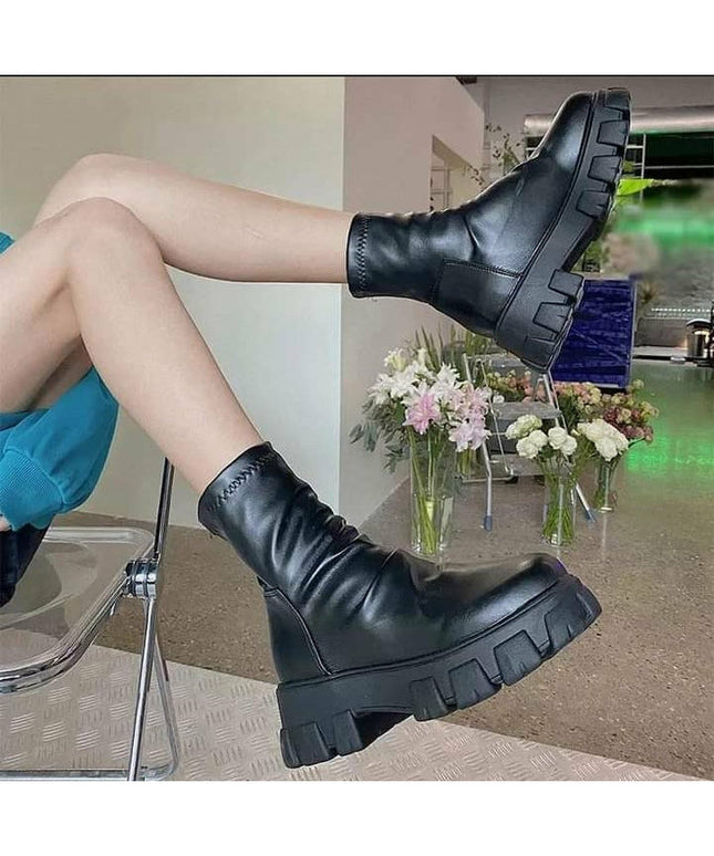 Platform Elastic Ankle boots