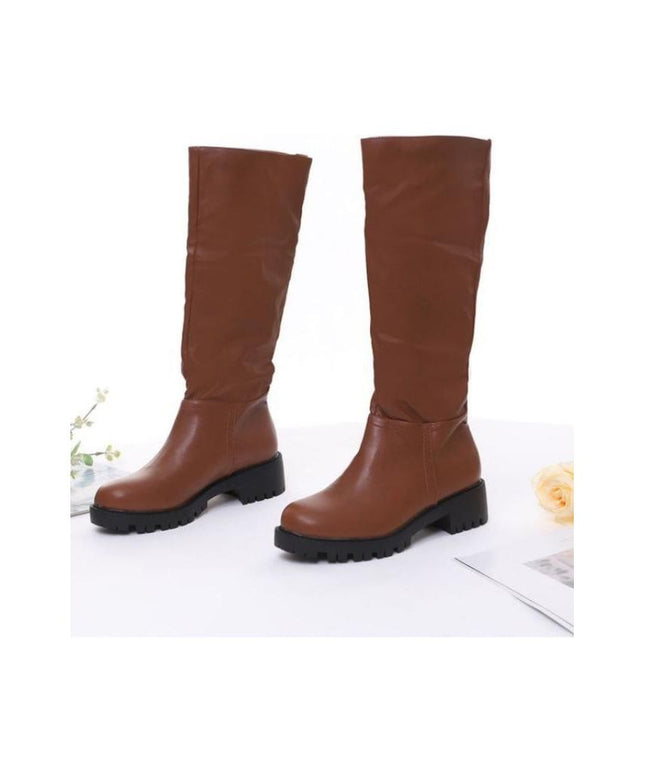 Bellow Knee Leather Boots