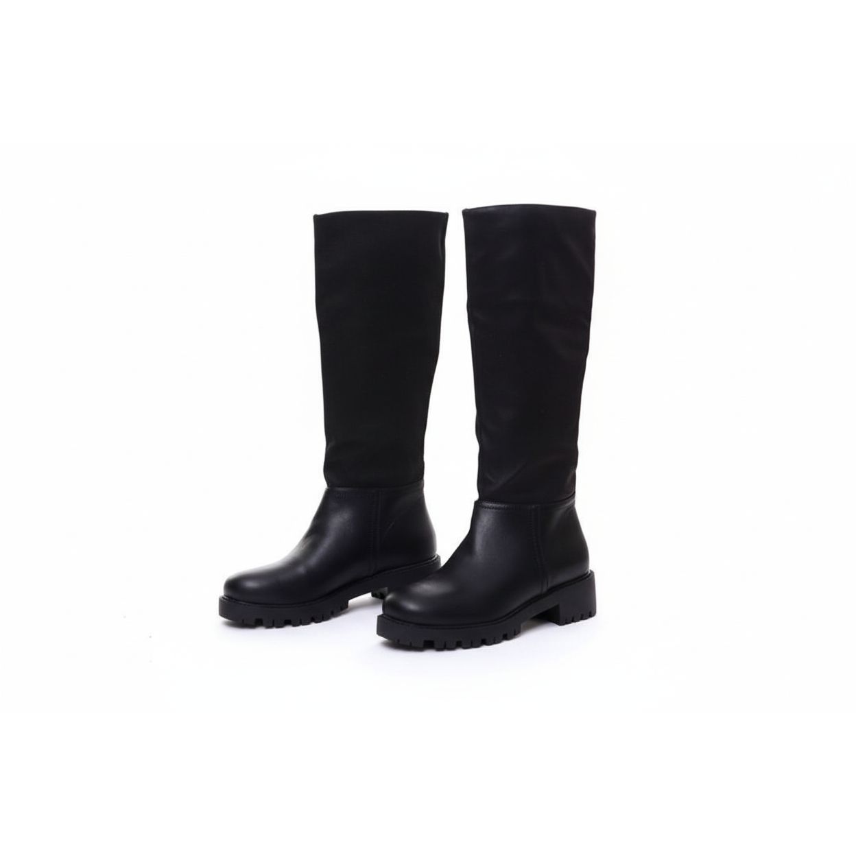 Women’s Below-Knee Black Leather Boots