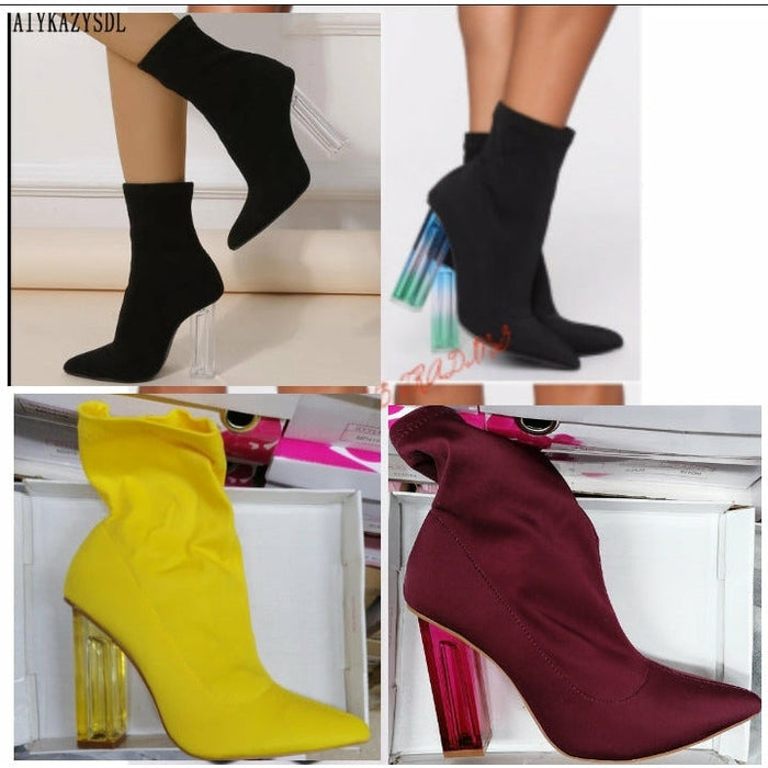 Crystal Heel Ankle Boots