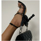 STRAPPY SQUARE TOE HEEL