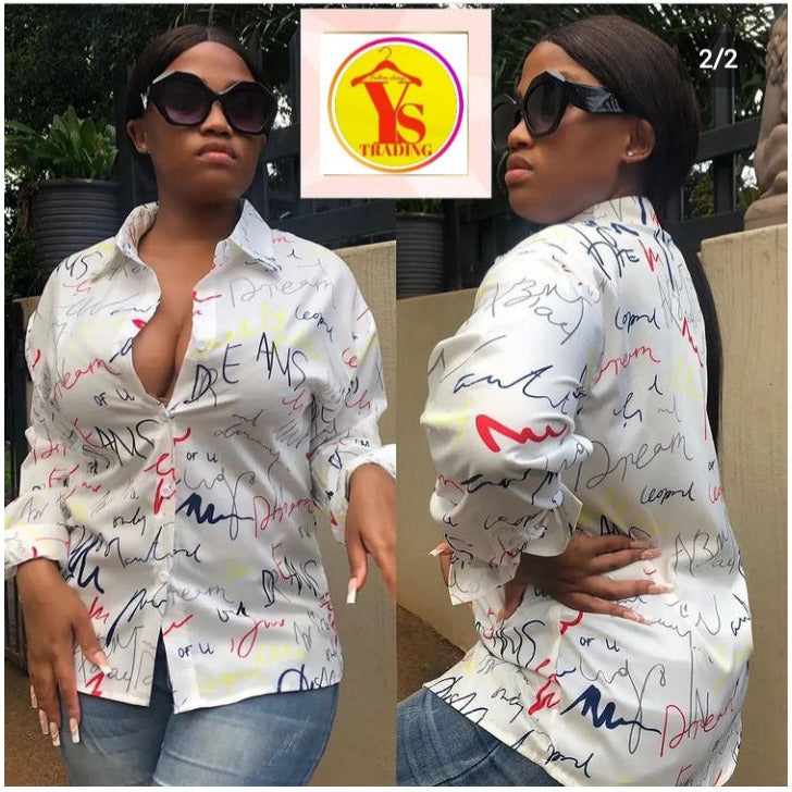 Graffiti Letter Print Casual Shirt