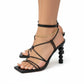 STRAPPY SQUARE TOE HEEL