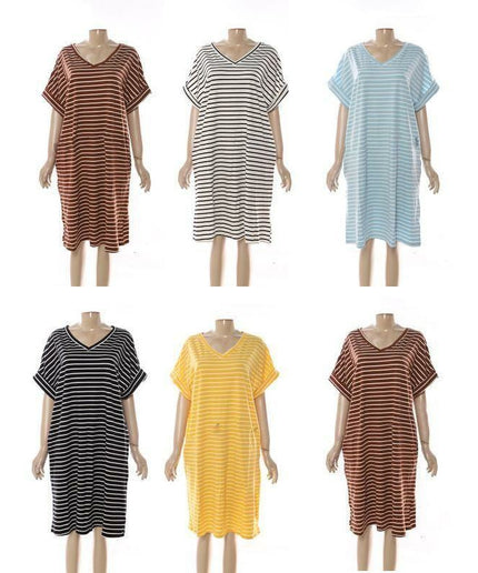 Casual Plus Size Stripe Print Dress
