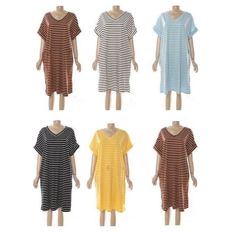 Casual Plus Size Stripe Print Dress