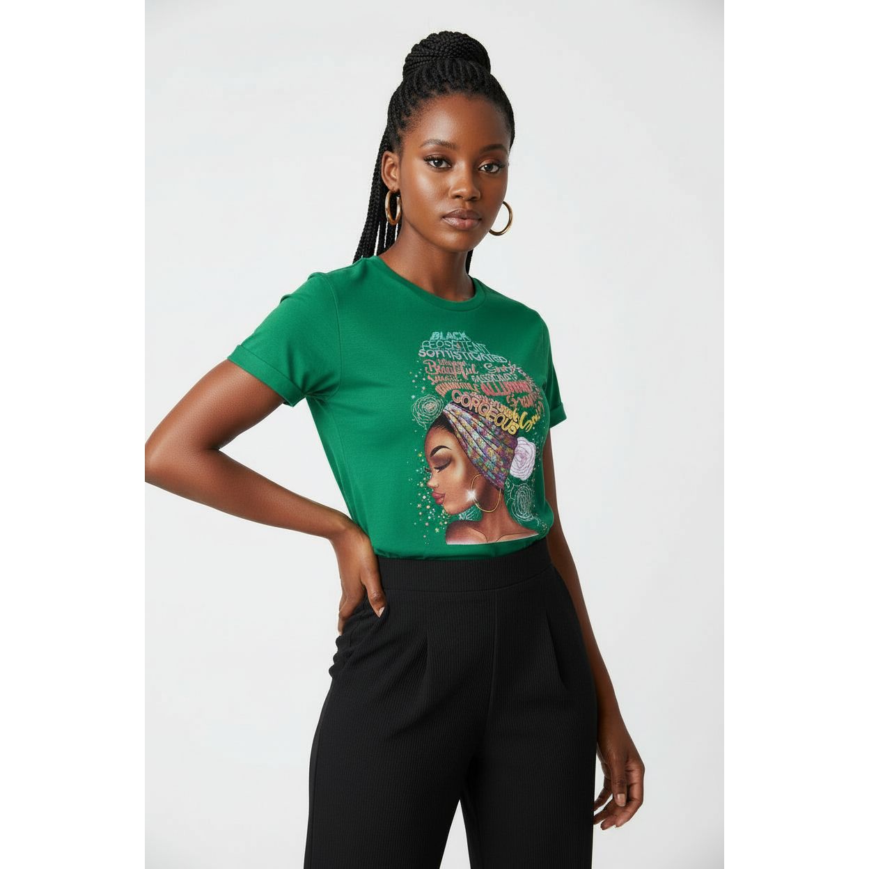 African Black Queen Print T-Shirt