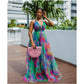 Sexy Print Tie Dye Backless V Neck Dress