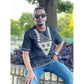 Mens African Vintage Embroidered T-Shirt
