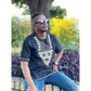 Mens African Vintage Embroidered T-Shirt