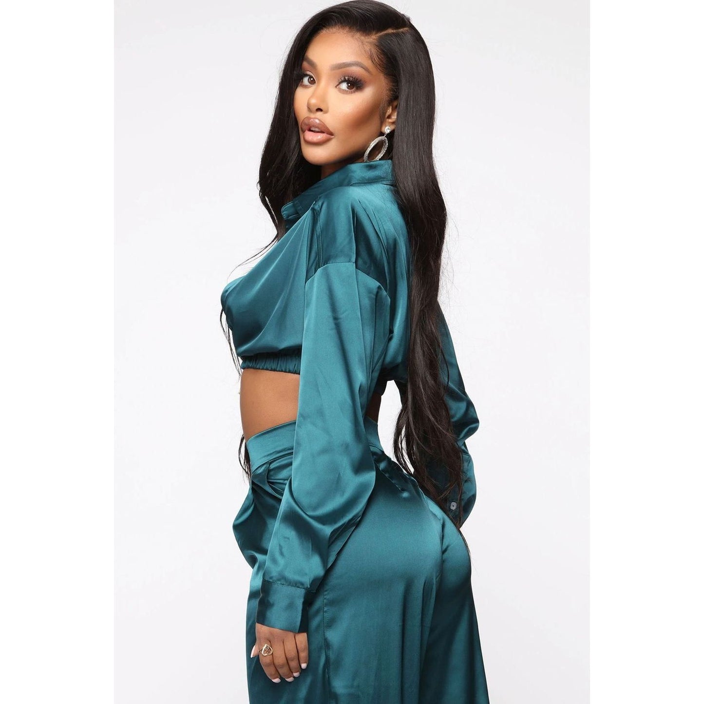 High five Satiny Jogger & Crop Top Se