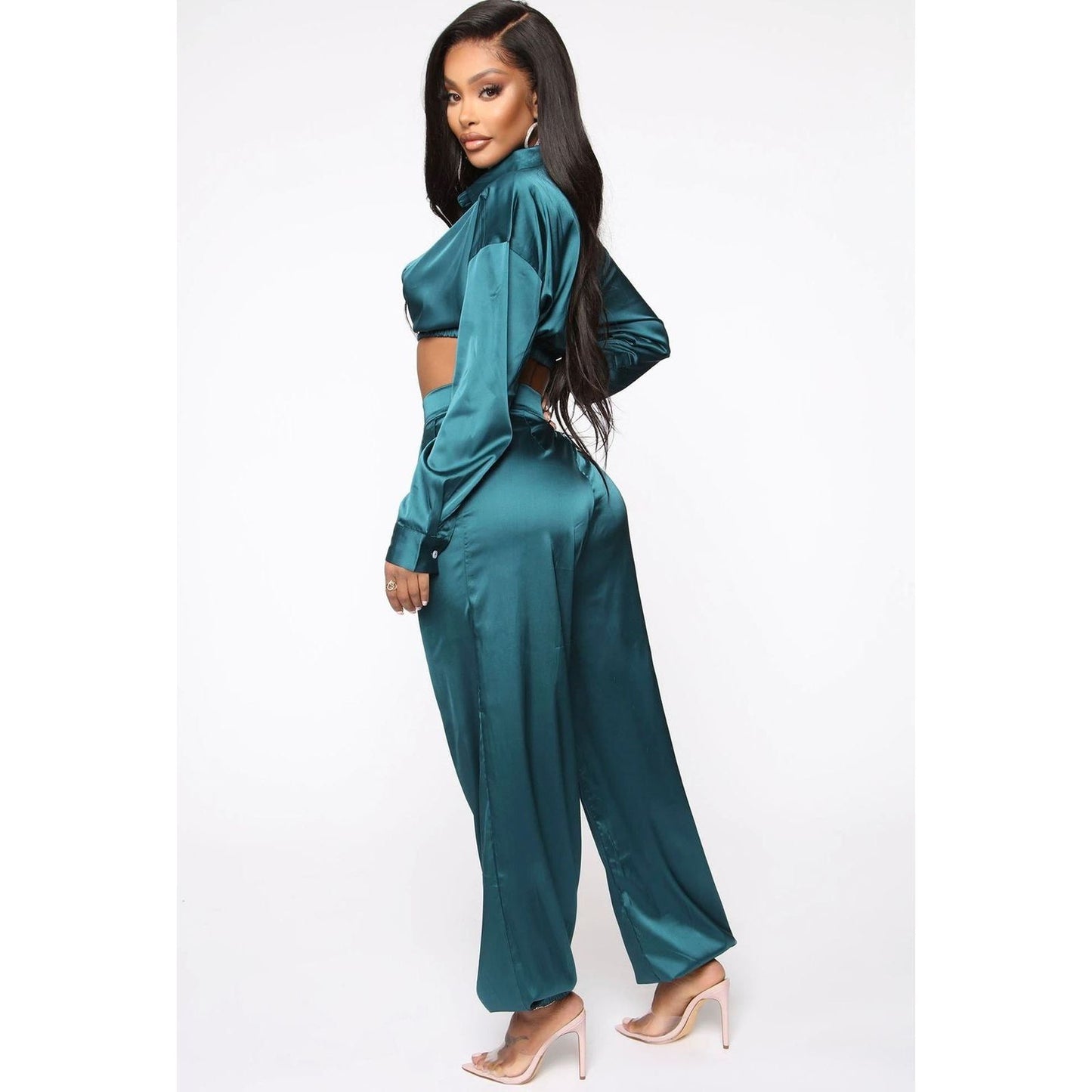 High five Satiny Jogger & Crop Top Se