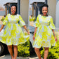Floral Print Midi Vintage Dress