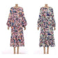 Maxi Long Sleeve Print Summer Dress