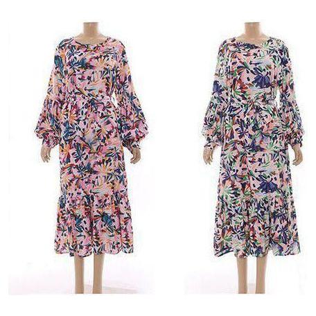Maxi Long Sleeve Print Summer Dress