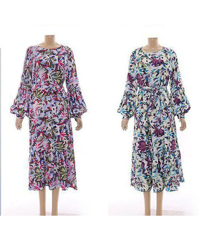 Maxi Long Sleeve Print Summer Dress