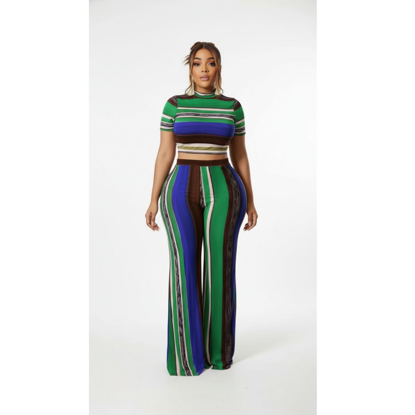 Sexy Bodycon Striped Outfit Set