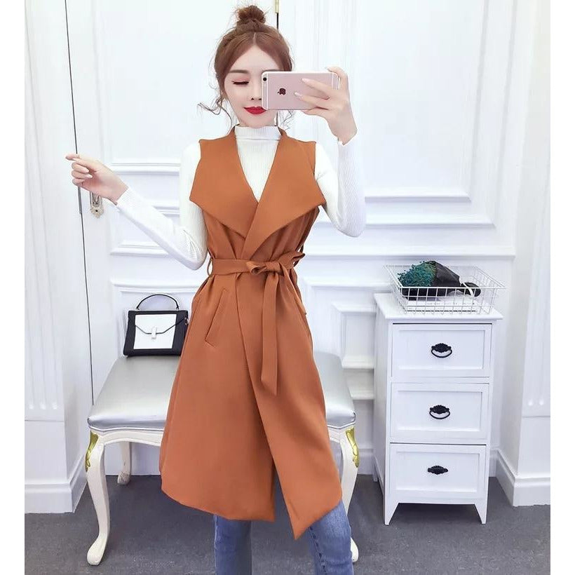 Sleeveless Long Coat  - YELLOW SUB TRADING 