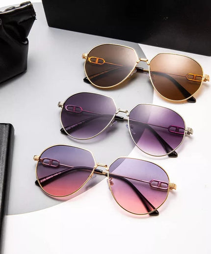 Metal Frame Irregular Sunglasses