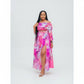 Printed Split Skirt and Crop Top Set