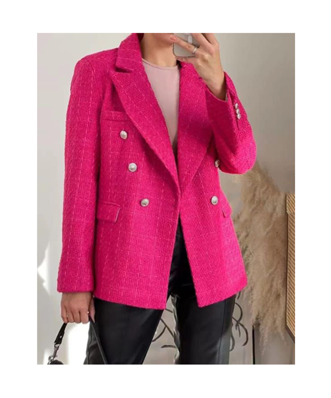 Double Breasted Flap Pockets  Blazer