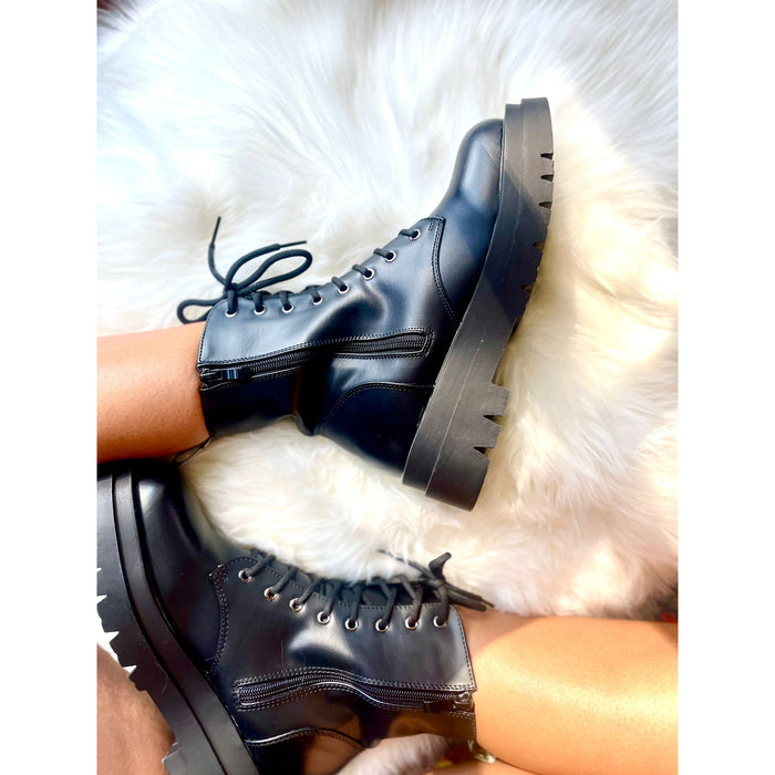 Platform Leather Ankle Boots