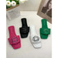Rhinestone Leather Sandals
