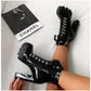 Lace-up High Heel Ankle Boots.