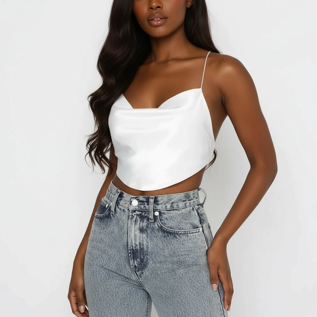 Chic Fashion Straps Sexy Backless Crop Top