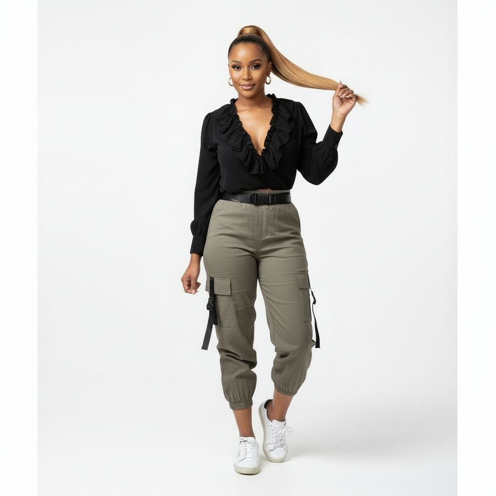 Side Pocket High waist Cargo Pant