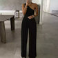 Wide Leg Pants and one Hand Bodysuit Set