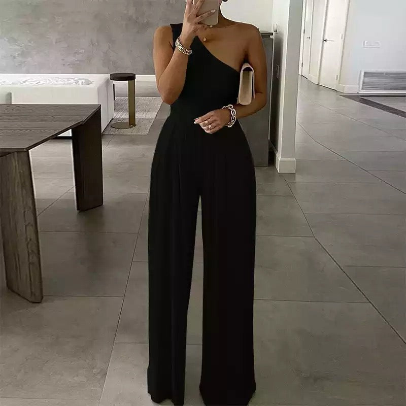 Wide Leg Pants and one Hand Bodysuit Set