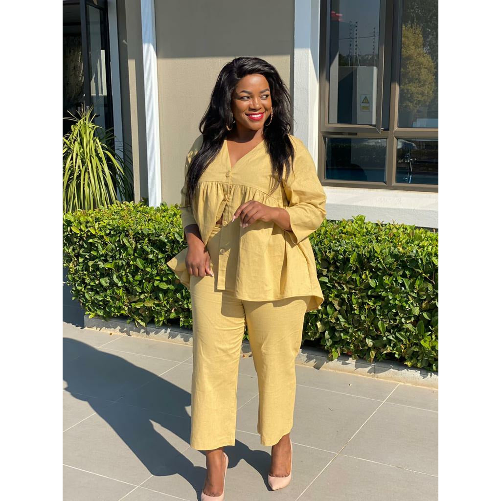 Irregular Top &  Trousers Set