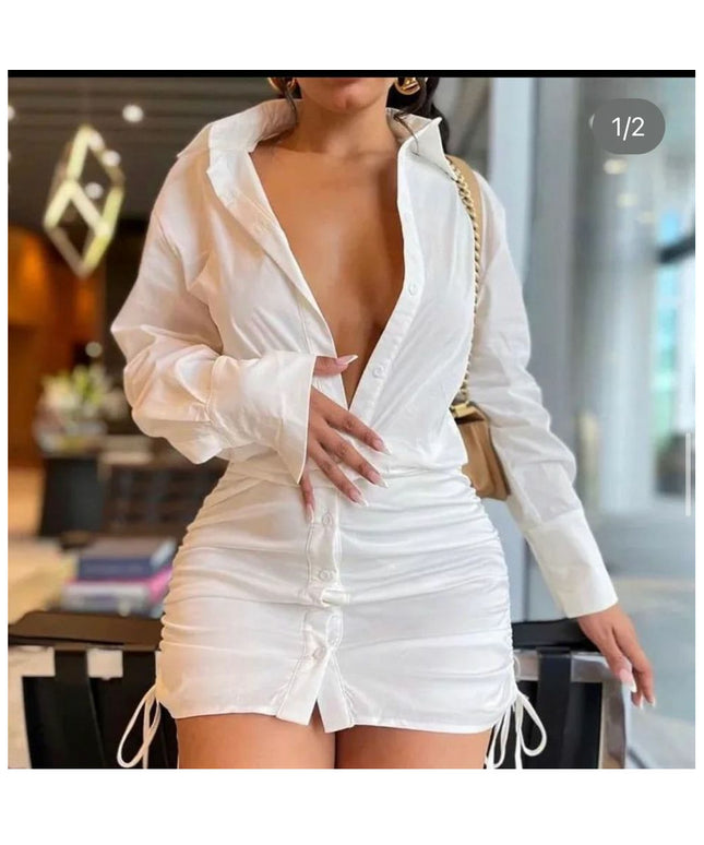 Mini White Shirt Dress