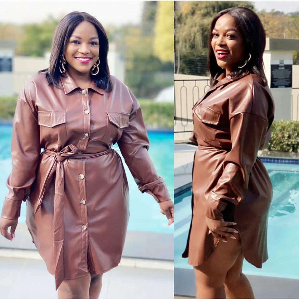 Faux Button Detailed Mini Dress