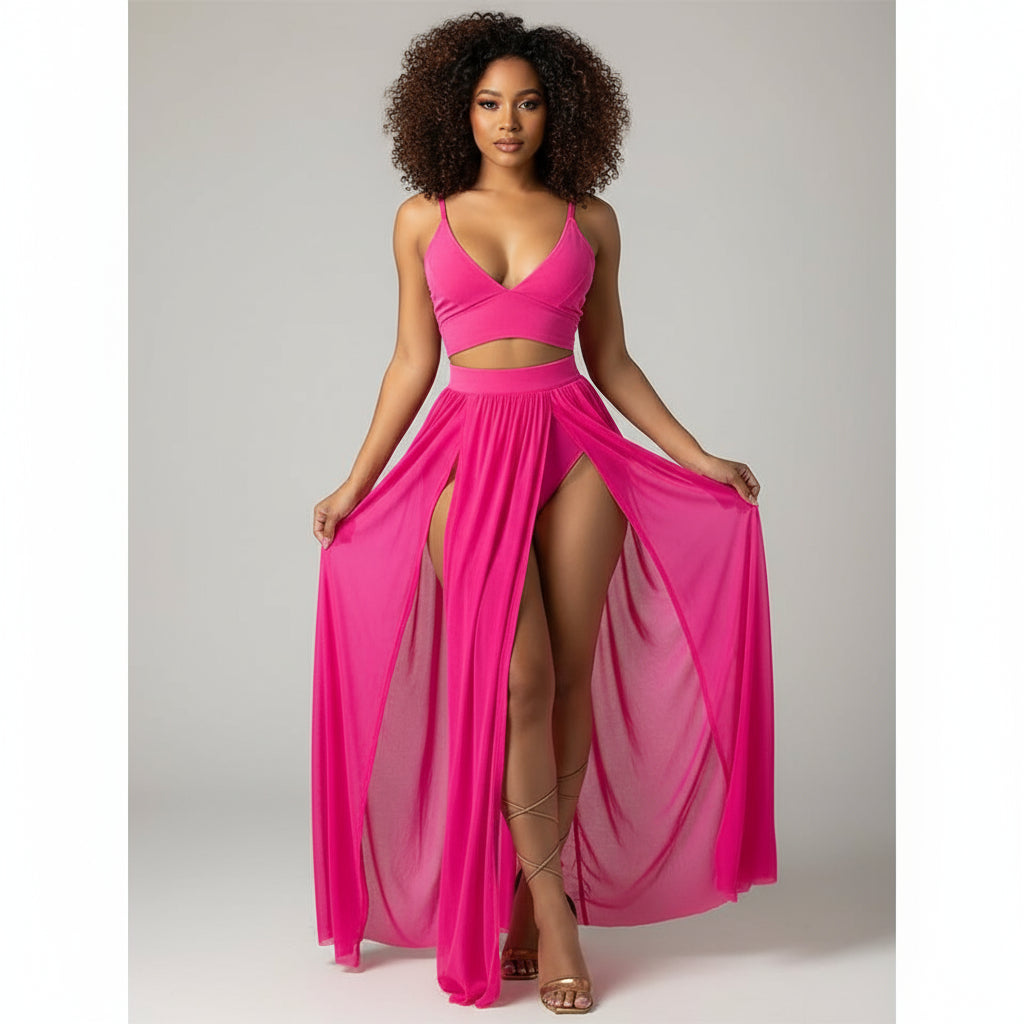 Side Slit Swimming Two Piece
