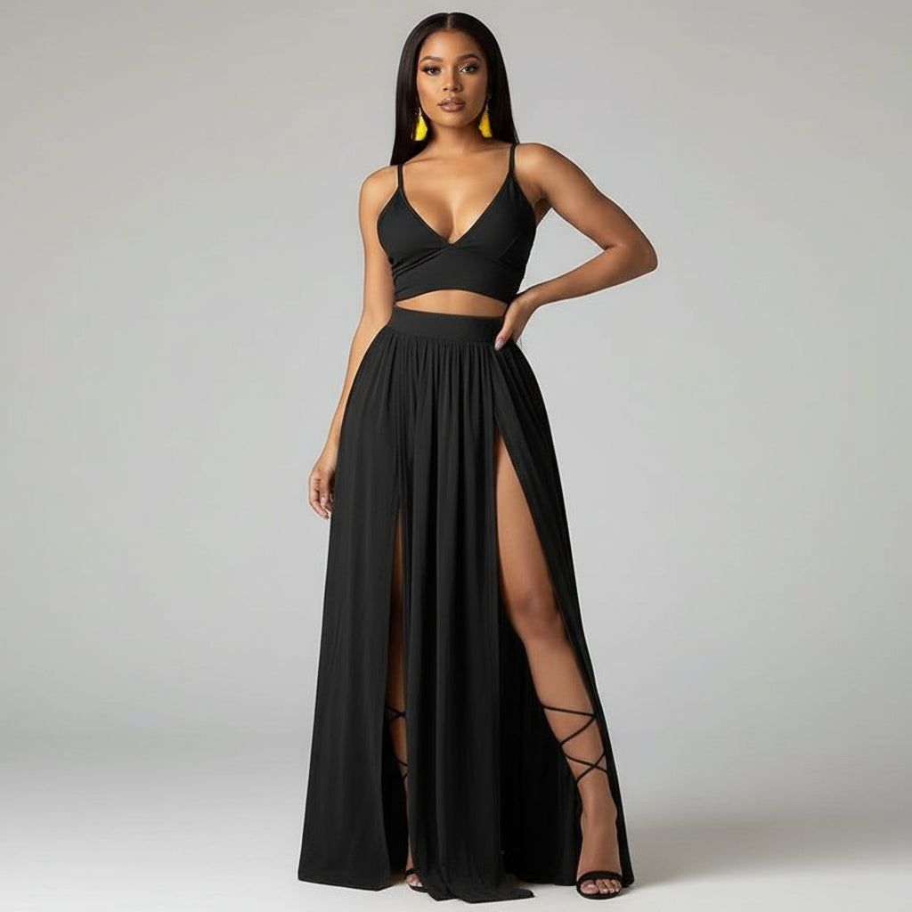 Side Slit Swimming Two Piece