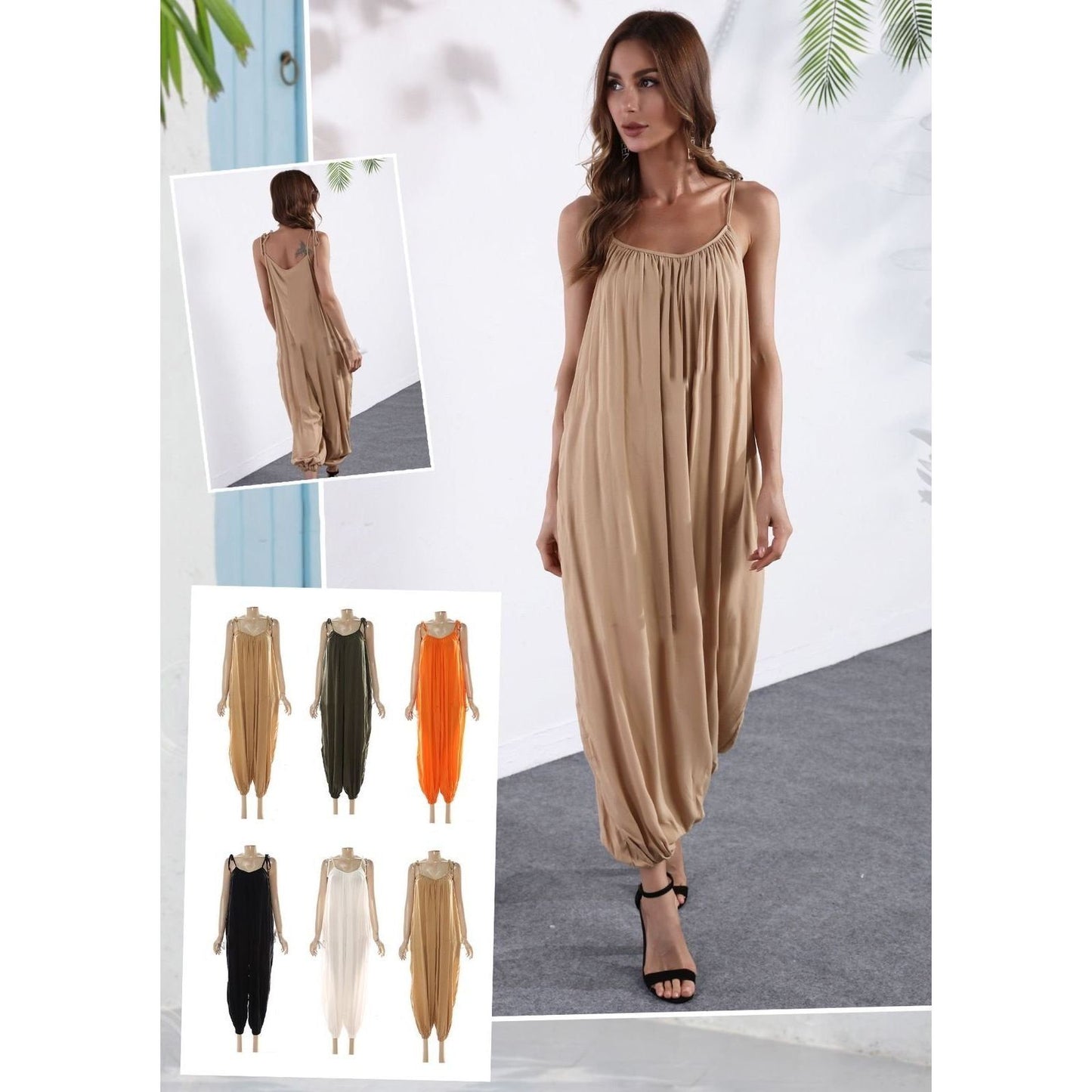 Sleeveless Wide Leg Overall