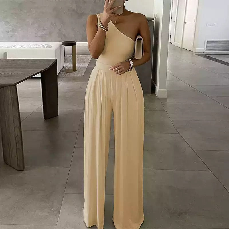 Wide Leg Pants and one Hand Bodysuit Set