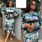Long Sleeve Asymmetrical Floral Dress
