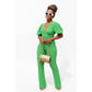 Short Sleeve V-Neck Top & Trousers set