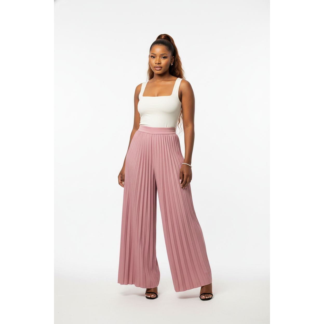 Satin pleated Palaza Pants 