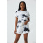 Tie dye outfit top and short pants 2 pcs set