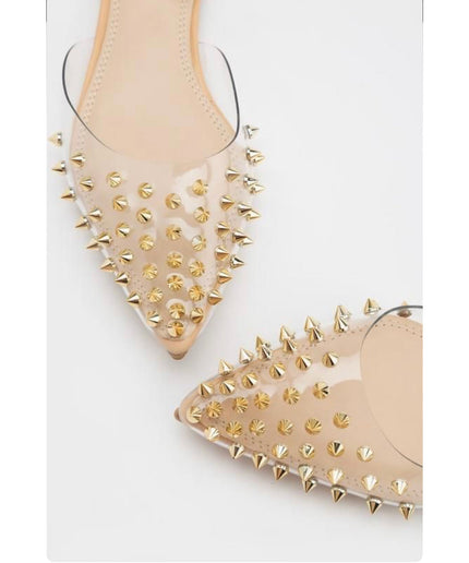 Pointed Toe Studded Mules