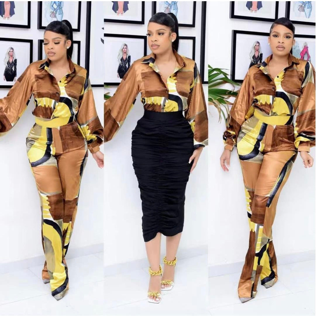 Two Piece Tie Dye Letter Print Tops & Bodycon Pants main image 1