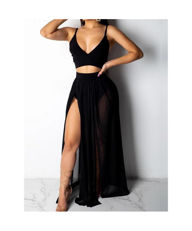 Side Slit Swimming Two Piece
