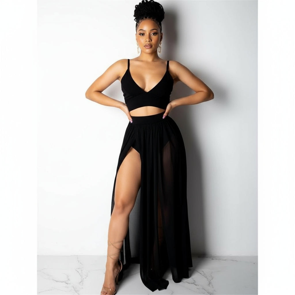 Side Slit Swimming Two Piece