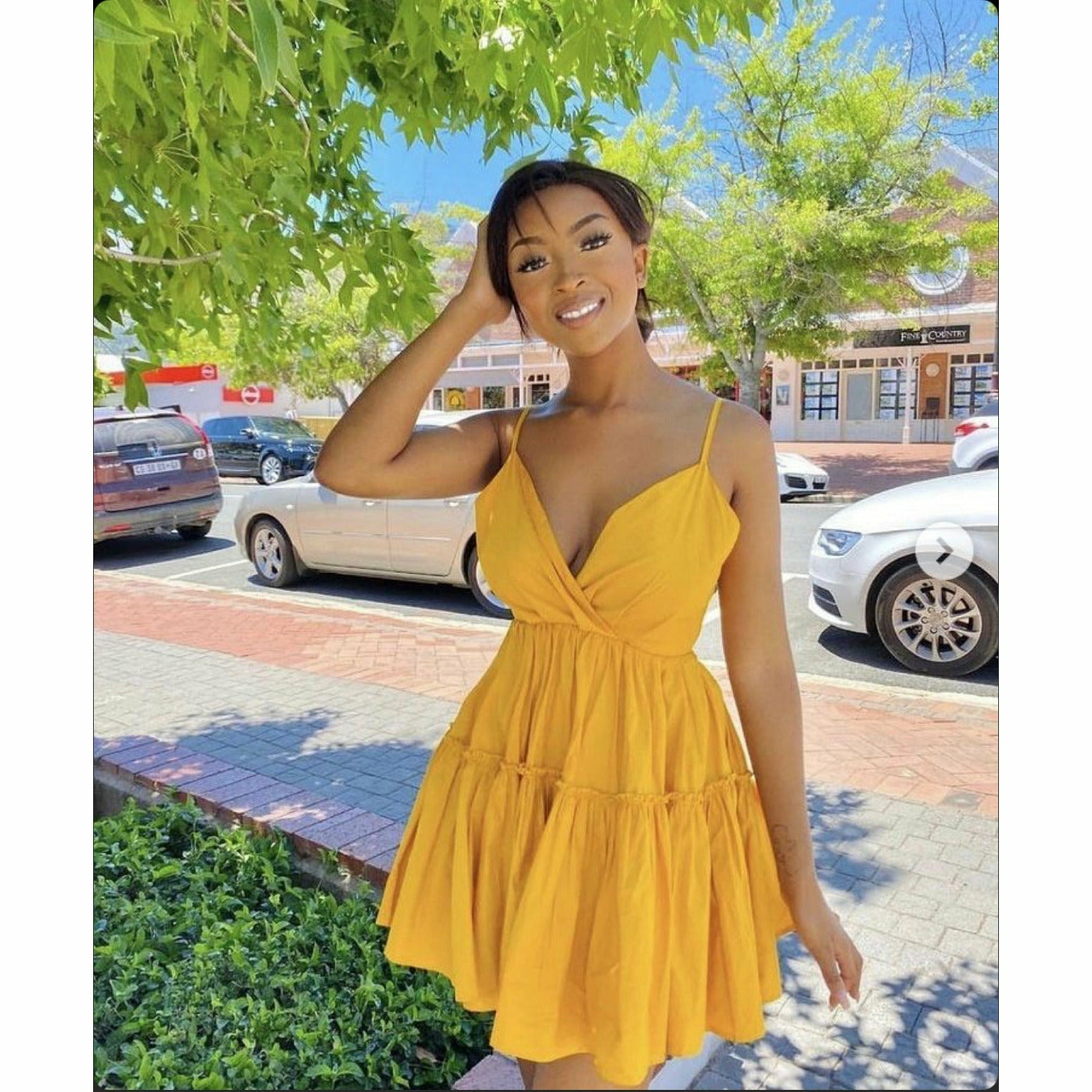 Deep V-Neck Mini Dress – YELLOW SUB TRADING