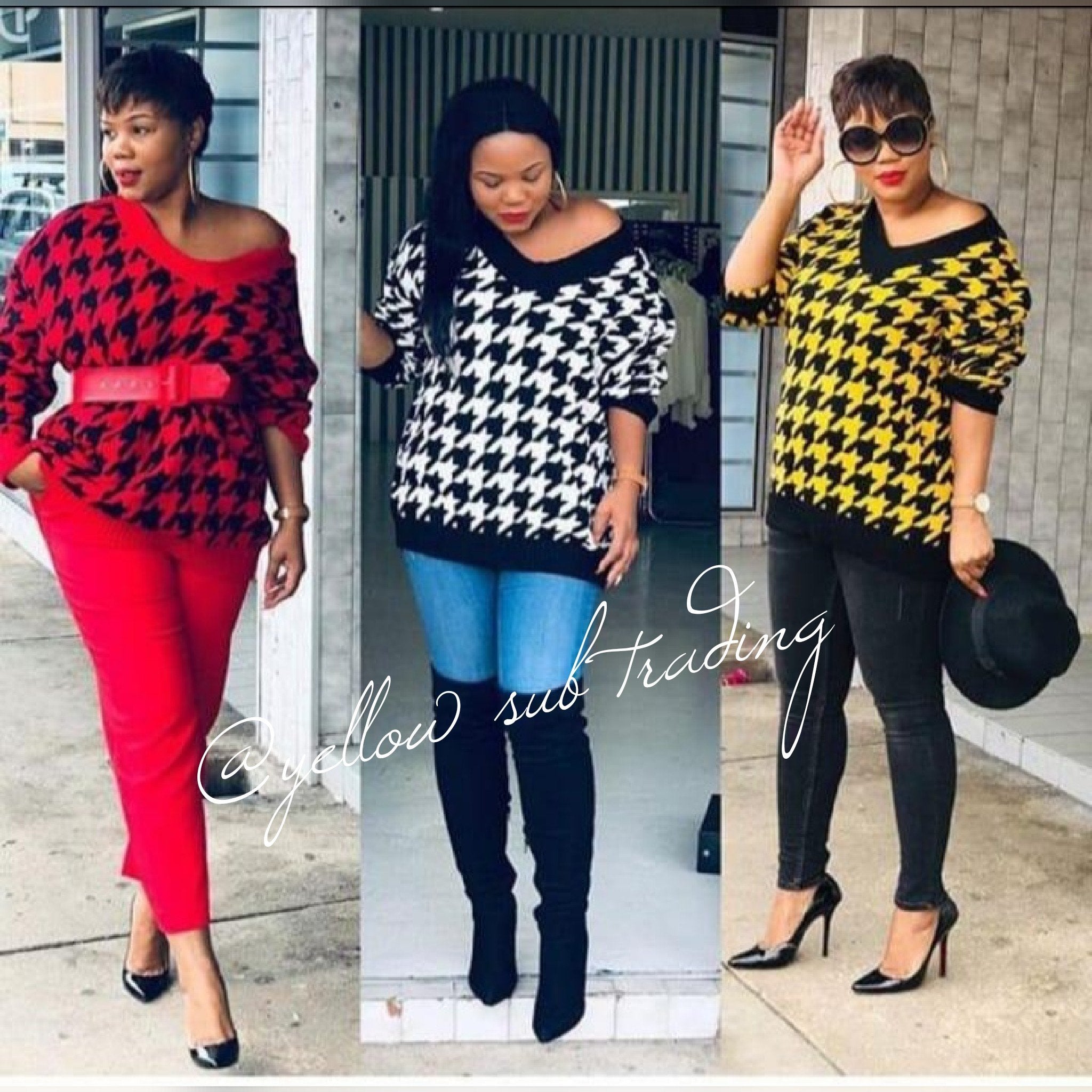 Vintage Loose Plaid V-neck Pullover