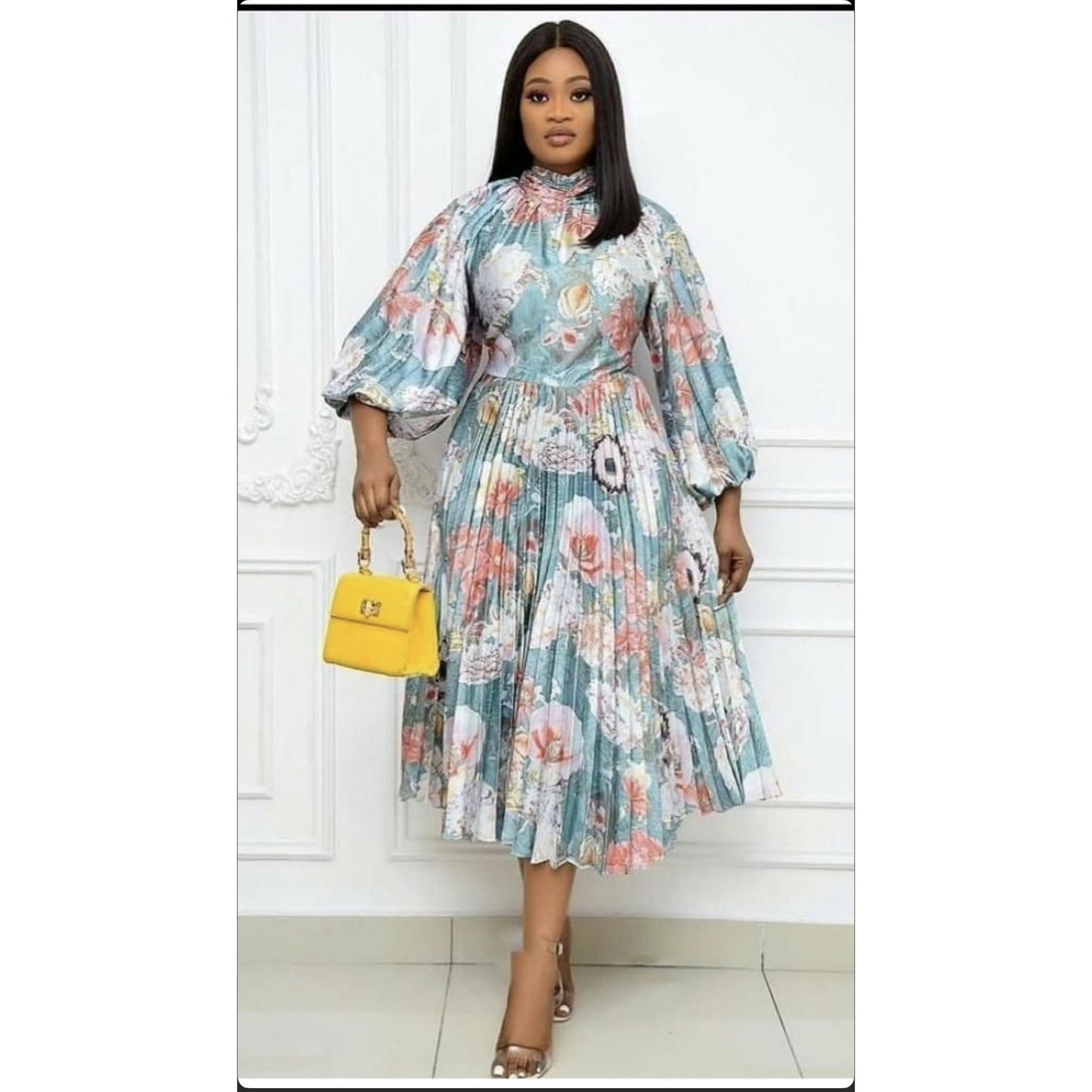 Long Sleeve Floral Print Dress