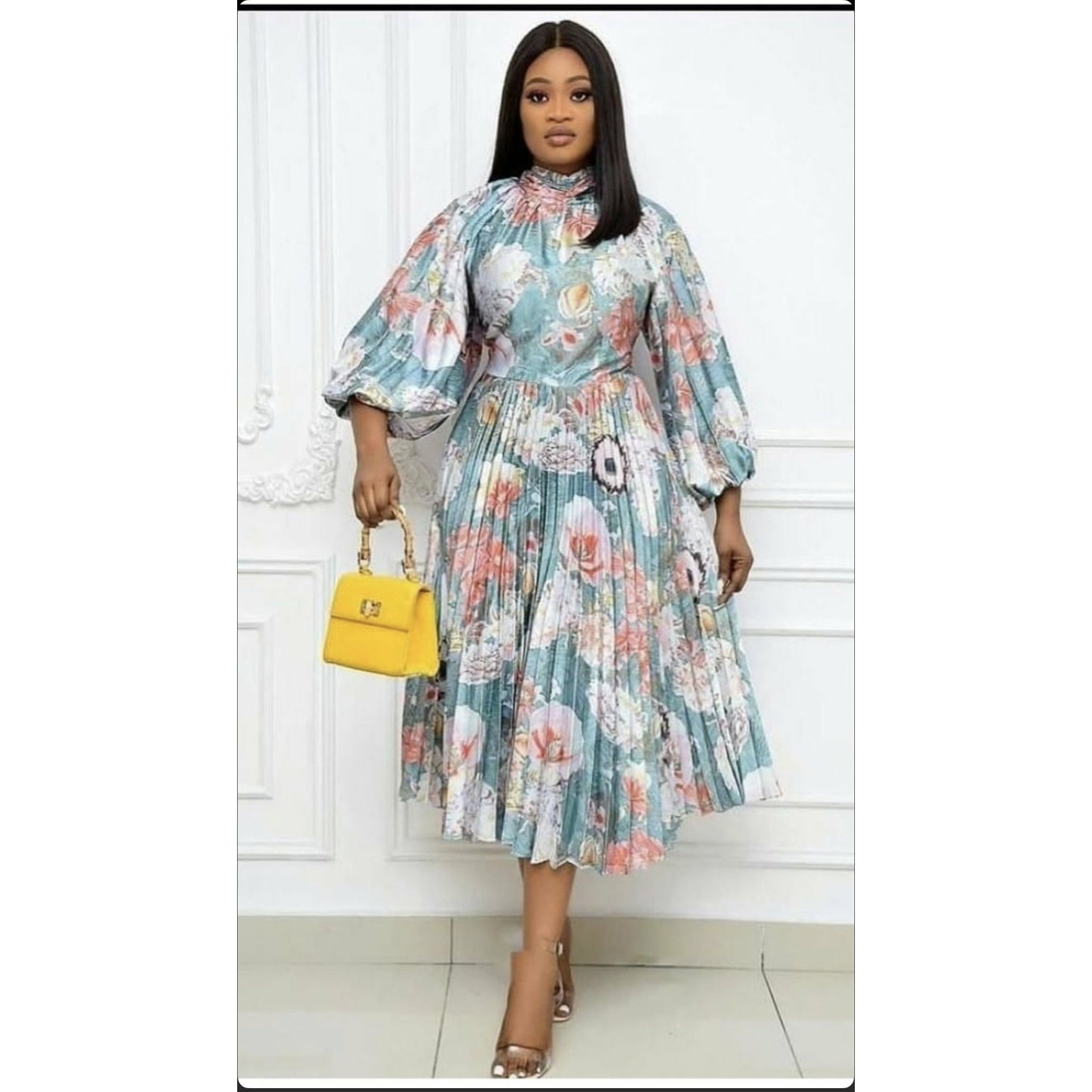 Long Sleeve Floral Print Dress